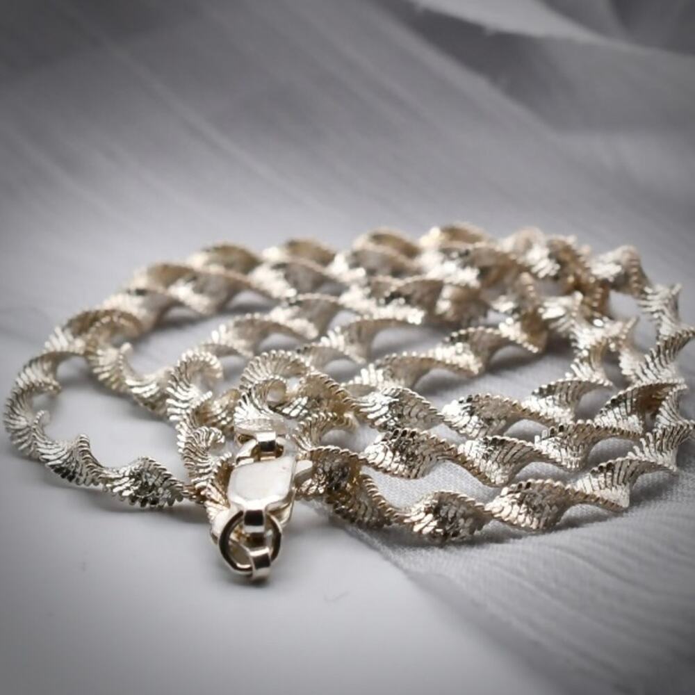 Vintage Italy 925 Silver Multi Strand Twisted Rope Chain Necklace 9g FAS